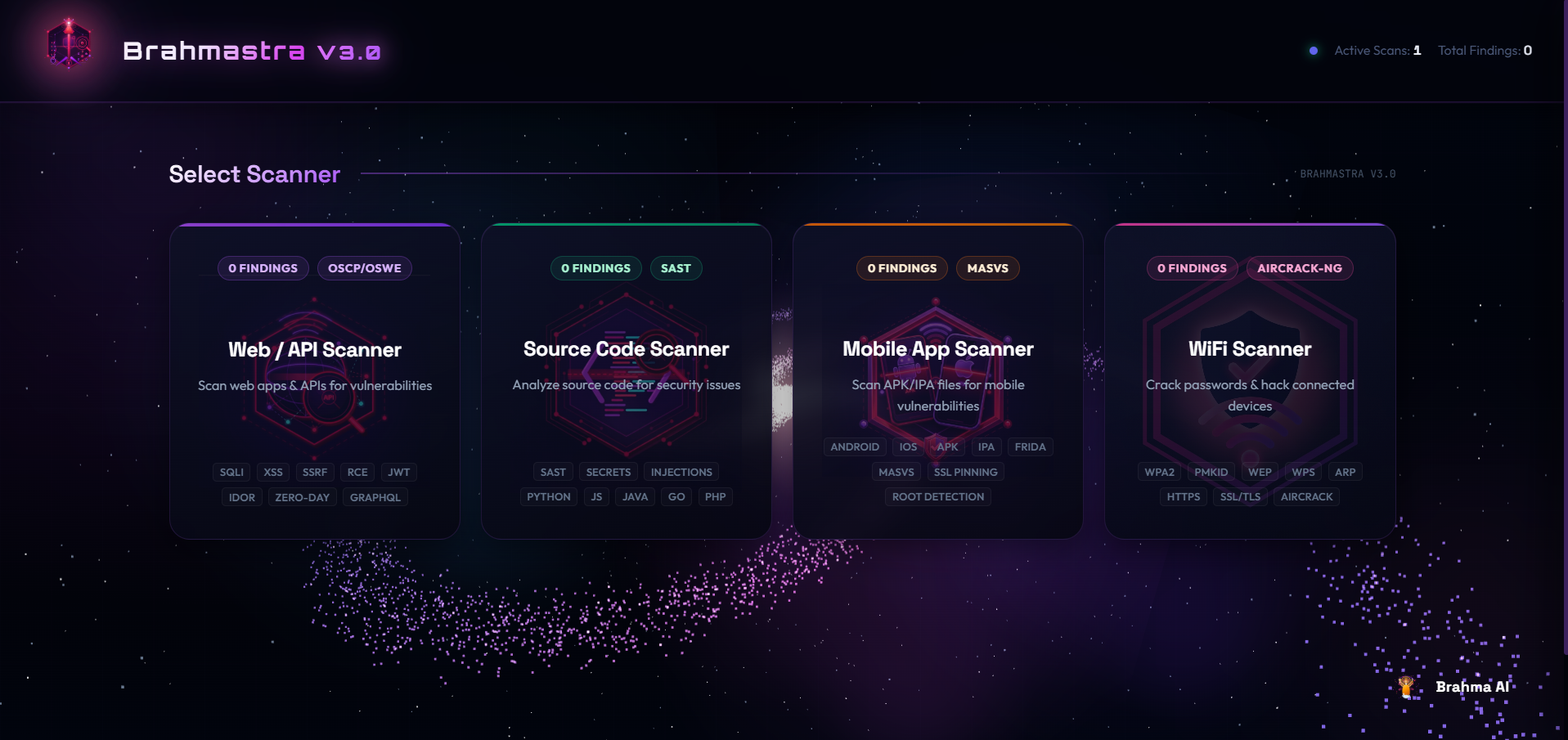 Brahmastra Scanner Dashboard